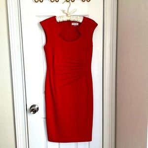 Calvin Klein, Size 4, Red Midi Dress